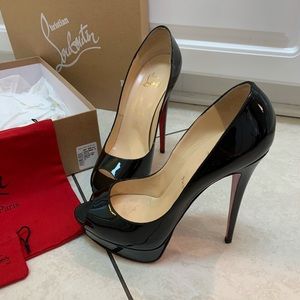 Christian Louboutin Lady peep toe black stilettos